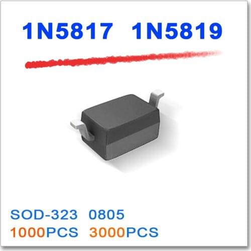JASNPROSMA 1N5817 1N5819 SOD-323 1000pcs 3000PCS sod323 0805 5817 5819 smd 1n5819ws 1N5817WS S4 2012 Plastic-Encapsulate