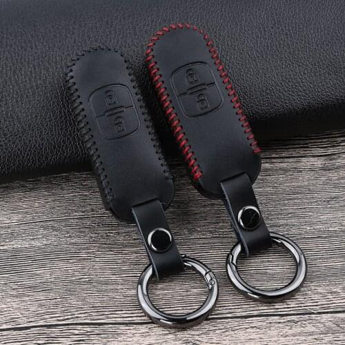 Leather Car Remote Key Case Cover For Mazda 2 3 6 Atenza Axela Demio CX-5 CX5 CX-3 CX7 CX-9 2015 2016 2017 2018 2019 Accessories