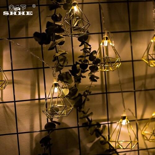 Metal Diamond Fairy Lights String battery waterproof led string lights christmas festival wedding party decoration garland strip