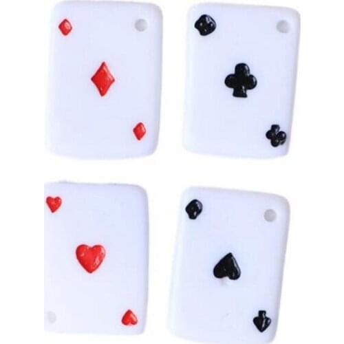 Cute Resin Simulation Poker Charms Pendants for Women Jewelry Making Diy Earrings Keychain Necklace Accessories
