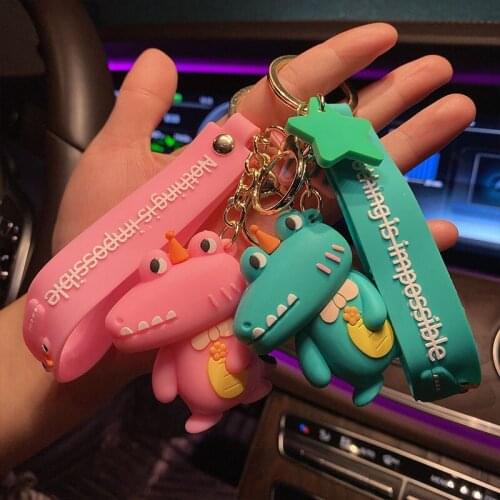 Cute Crocodile Silicone Doll Keychain for Keys Cartoon Pendant Key Chain For Women Bag Car Animals Toys Doll Keyring Gift