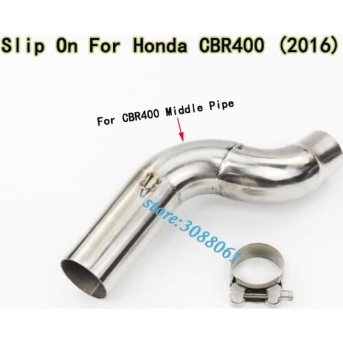 Modified Slip On For CBR 400 Motorcycle Exhaust Middle Link Pipe Motorbike Muffler Middle Connect Tube For Honda CBR400 2016