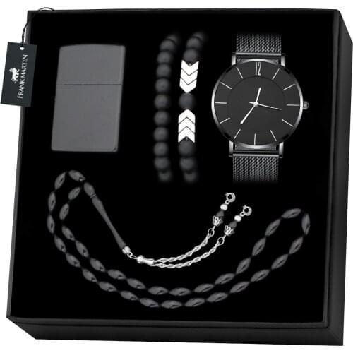 Mens Watch Bracelet Rosary Lighter Set