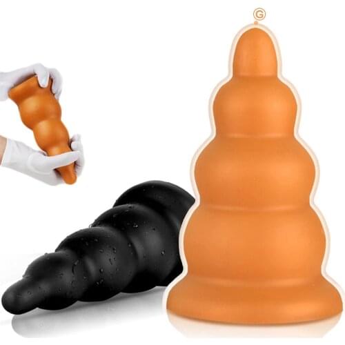 Lifelure Soft Super Huge Anal Plug Big Butt Plug Tower Design Anus Expansion Prostate Massage Erotic Anal Sex Toys For Woman Men