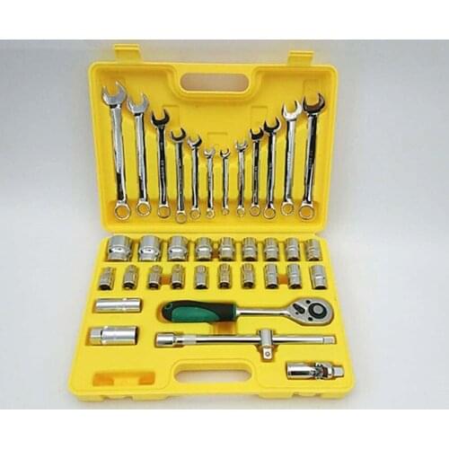 Factory Direct Auto Repair Socket Wrench Set Dual-use Wrench Combination Repair Tool Haoli Special 37-piece Combination Tool