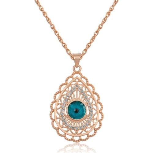 Real Silver 925 Jewelry Silver Drop Evil Eye Women Necklace