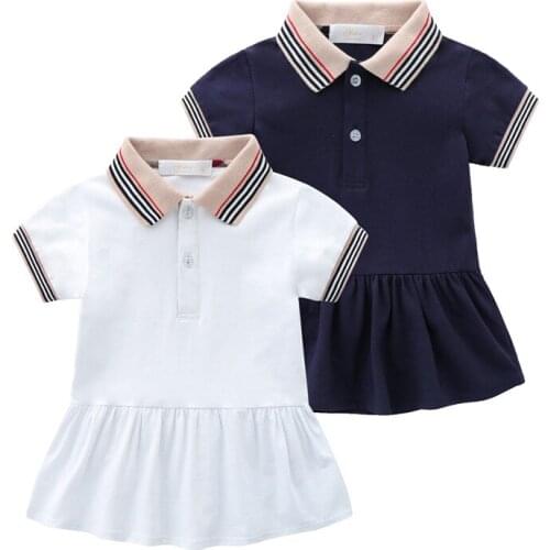 New 2021 summer kids clothes striped short-sleeved cotton baby girl princess dress