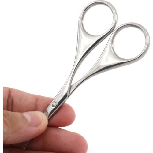 Nose Hair Scissors Cutter Trimmer Round Head with Safety Tips brand new Sharp edge Stainless steel Nose Mustache Makeup Scissors