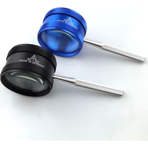 35X 50Mm Reading Handheld Gift Box with Mirror Cloth Metal Cylinder Antique Jewelry Appraisal Magnifier