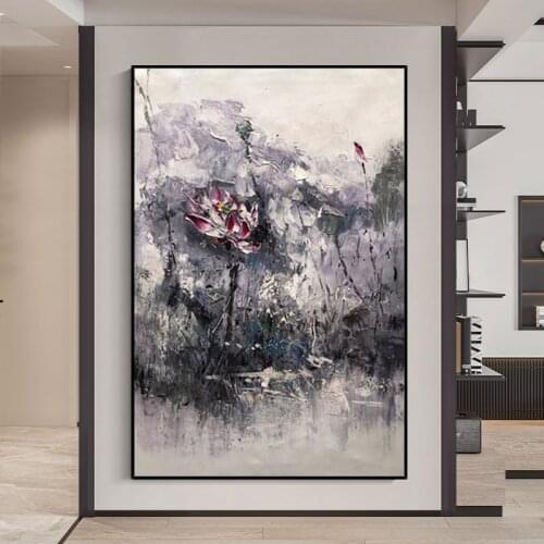 Hand Painted Flower Oil Painting Knife Flower Art Canvas Wall Art Paintings Wall Pictures Art For Living Room Home Decoration