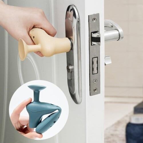 Silicone Door Knob Cover Suction Cup Mat Thicken Anti-collision Handles Stopper Protector For Baby Wall Door Handle Glove Home