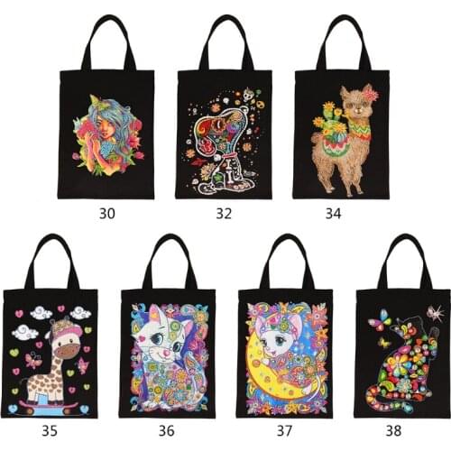 DIY Diamond Painting Handbag Handmade Shoulder Shopping Storage Bag Gift Canvas Bag Shopping Bags for Girl Women