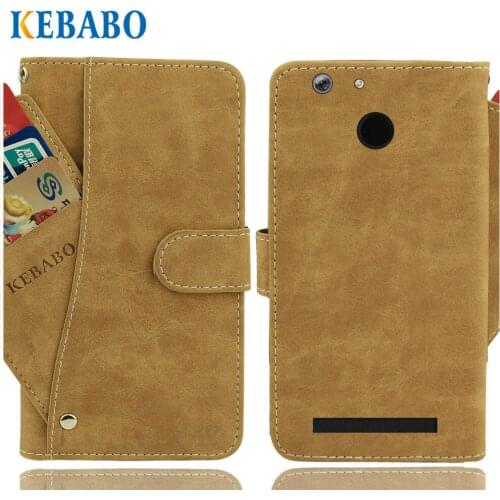 Vintage Leather Wallet Senseit A250 Case 5" Flip Luxury 3 Front Card Slots Cover Magnet Stand Phone Protective Bags