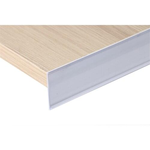 W 42mm Length 1.2 M with tape A1 quality white flat adhesive label holder strip shelf price ticket sign clip plastic data strip
