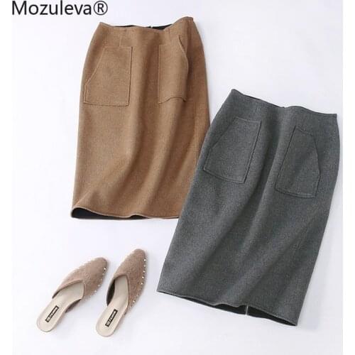 Mozuleva 2020 Autumn and Winter Double-Sided Two-Tone Double-Faced Woolen Goods Skirt Womens 2020 Spring Woolen Overskirt