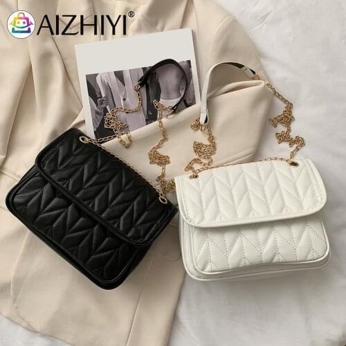 Fashion Women PU Leather Pure Color Chain Crossbody Shoulder Bag Ladies Vintage Purse Messenger Bags