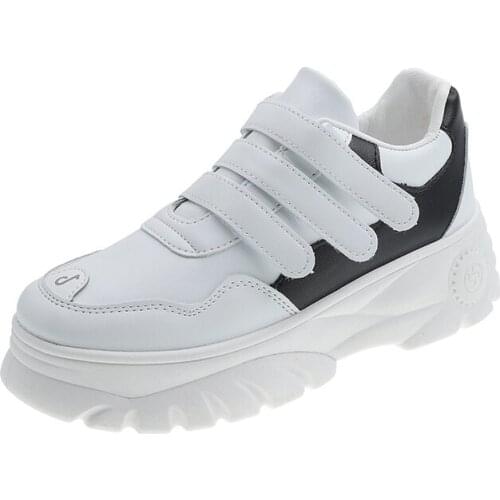 Hook & Loop High Platform Running Shoes Women Height Increasing Chunky Sneakers Female Stylish Urban Comfortable Ladies Shoes