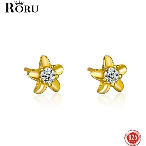 925 Silver Earrings Jewelry Accessories Flower Shape Zircon Gemstone Stud Earrings for Women Wedding Engagement