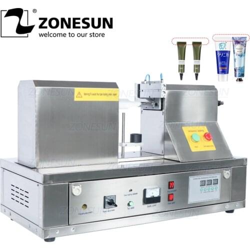 ZONESUN Ultrasonic Plastic Tube Sealing Machine Soft Hose Sealer Composite Hose/Pipe Welding Cosmetic Cream Container
