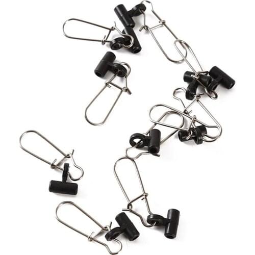 10pcs/set Fishing Sinker Slip Clips Plastic Head Swivel With Hooked Snap Anti-wrap Pin Balance Hook Fishing Slide Accessories