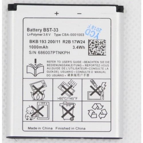 10pcs/lot BST-33 950mAh Phone Replacement Battery For Sony K530 K790 K790i K790C K800 K800i K810i K818C W595C T700 C702 G705