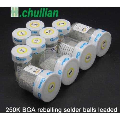 10/pcs 250K BGA reballing solder balls leaded 0.25 0.3 0.35 0.4 0.45 0.5 0.55 0.6 0.65 0.76 63Sn / 37Pb Solder Spheres balls