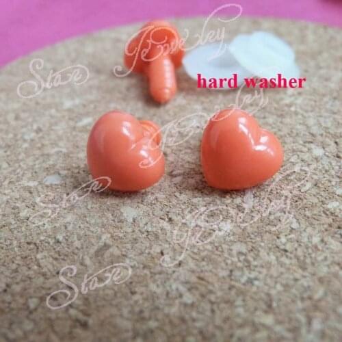 200pcs/lot--- 12mm heart shape red color plastic safety toy noses with washer for DIY doll accessories