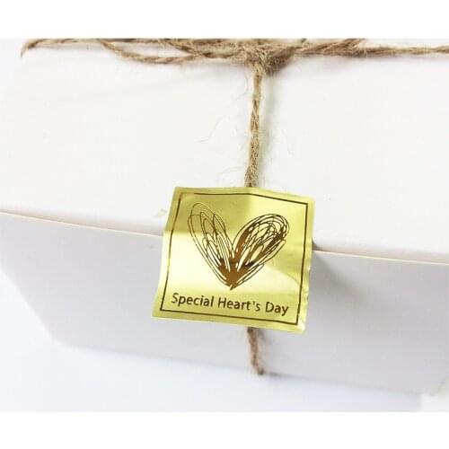 300pcs/pack Golden Special Heart Day Seal Sticker Multifunction Adhesive Packaging Sealing Gifts Label Stickers
