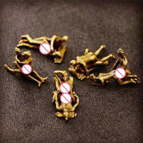 5pc/lot Brass Sexy Figurine Status Funny Mini Sex Home Decor Office Decoration Ornament Crafts Women Men Love Statues Sculptures