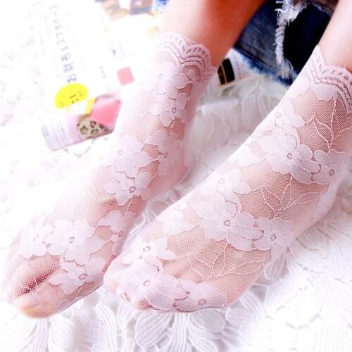 Hollow Out Sexy Retro Floral Mesh Lace Socks Women Girl Soft Cotton Bottom Fashion Ruffle Fishnet Summer Ultrathin Ankle Socks