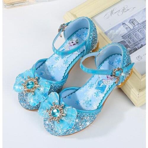 Frozen Girls Shoes Flats Princess Shoes Pearl Sequins Childrens Sandal Fashion Dance Performance Single Shoes Party Sandal