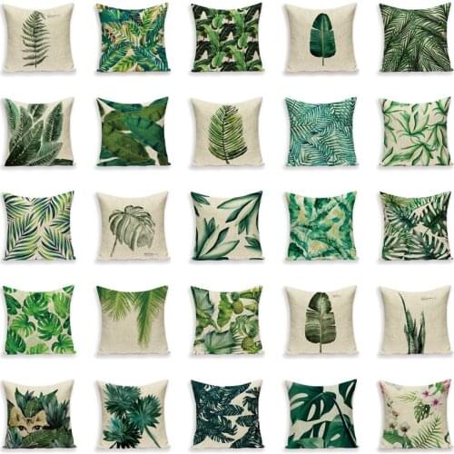 Plant Throw Pillows Cover Tropic Tree Green Cover for Cushions Flower Decorative Pillows for Sofa Decoration Pillow Covers Case