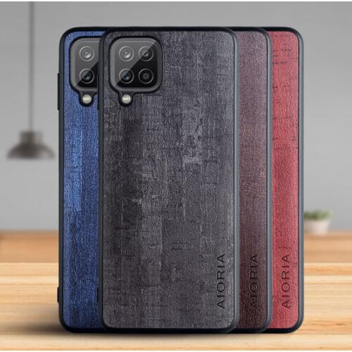 Case for Samsung Galaxy A12 Funda Luxury Vintage Bark pattern Leather Phone Cover for samsung galaxy a12 case Coque