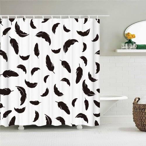 Nordic style black and white geometric pattern simple art shower curtain bathroom layout home decoration