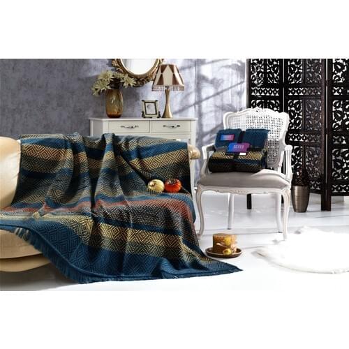 Eskey Cotton Throws On The Sofa