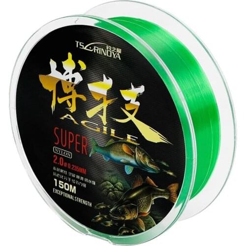 TSURINOYA Nylon Fish line AGILE 150m Low Stretch High Sensitivity Superior Abrasion Resistance Unique Paralleled Roll Lure line