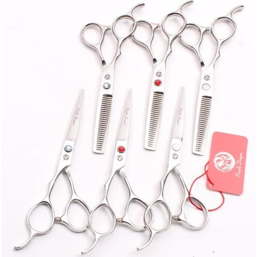 Left Hand 6.0" 17.5cm Purple Dragon Hairdressers Scissors Cutting Shears Thinning Scissors Professional Hair Scissors Kit Z8000