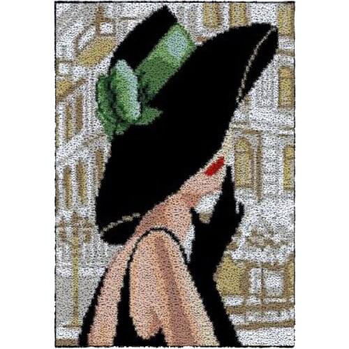 Latch Hook Rug Kits Girl Crocheting Carpet Rug 100% Acrylic Yarn Cushion Mat DIY Carpet Rug Home Decor 61cmX85cm