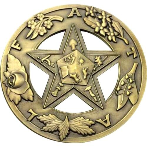 3" Masonic Car Emblem Antique Gold Order Of Eastern Star OES Mason Auto Truck Motorcycle Decal Sticker Badge With Red Adhesive