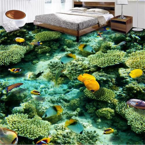 3d flooring wallpaper 3d on the wall Ocean World living room bedroom self adhesive wallpaper 3d floor wall mural