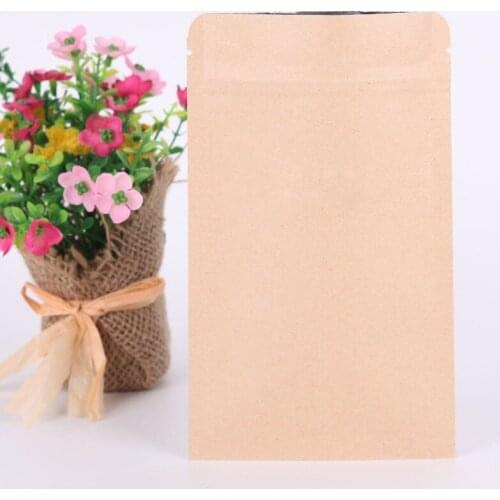 Wholesale 18cmx30cm brown kraft paper aluminium foil zip lock bag food packaging bag ziplock coffee candy bag jewelry bags