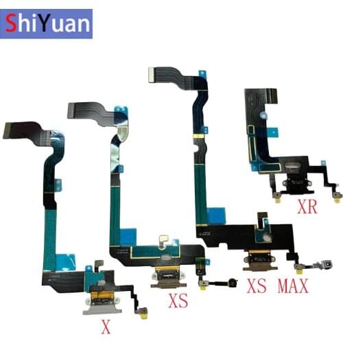 Original USB Charger Port Dock Connector Flex Cable For iPhone X XR XS XS MAX Charging with Microphone Repair Replacement