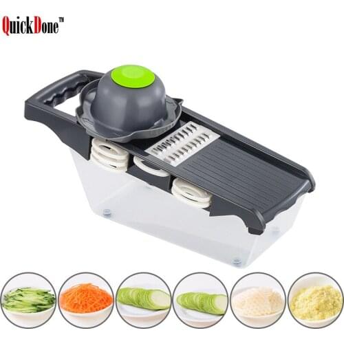 QuickDone Vegetable Slicer Fruit Grater Mandoline Multifunction Potato Cutter With Stainless Steel Blades Kitchen Tools AKC6321