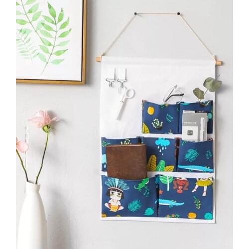 Tribal girl Pattern Hanging Storage bag Storage organizer Bedroom Phone Book Magazine Storage Bags Holder Hanging organizer