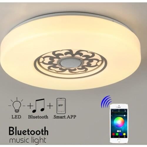 PMMA RGB Dimmable LED ceiling Light with APP Bluetooth & Music AC 110/240V Led Smartphone Dimming Discoloration Light Fixture