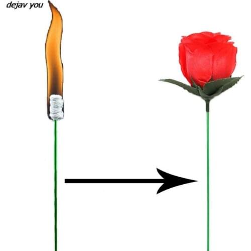 Appearing Flower Professional Magician Bar Illusion Props Torch To Flower - Torch To Rose - Fire Magic Trick Flame