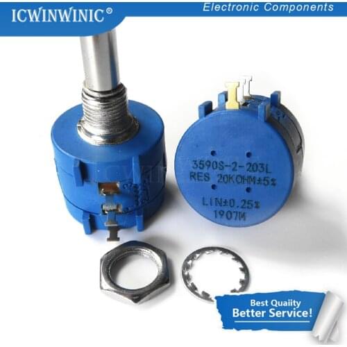 1piece 3590S-2-203L 3590S 20K ohm 3590S-2-203 3590S-203 Precision Multiturn Potentiometer 10 Ring Adjustable Resistor In Stock