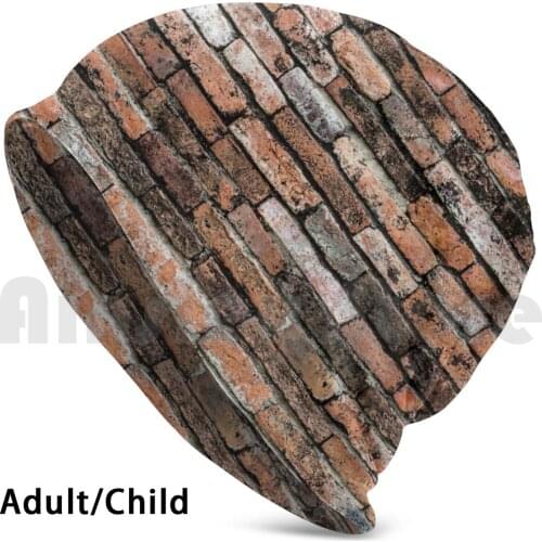Brick Wall Beanies Knit Hat Hip Hop Brick Brick Wall Wall Bricks Brick Pattern Pattern Abstract Ink
