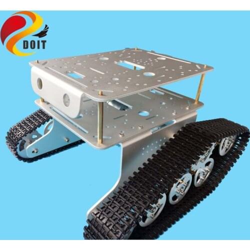 Original DOIT Double Decker Robot Tank Car Chassis T300 from DIY Crawler Tracked Model Robotic Experiment Functional Realization