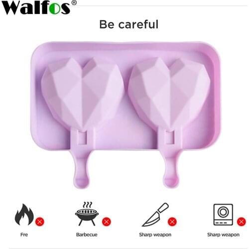 Walfos 3D DIY Silicone Love Cake Moulds Diamond Love Heart Fondant Decorating Tools Chocolate Pastry Molds Baking Tools